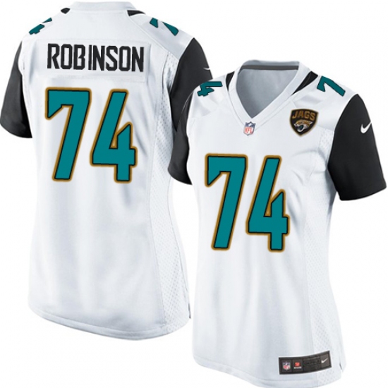 Women's Nike Jacksonville Jaguars #74 Cam Robinson Game White NFL Jersey - Ujersey