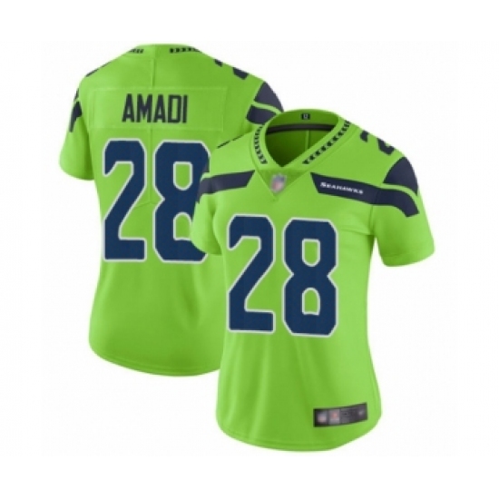 Women's Seattle Seahawks #28 Ugo Amadi Limited Green Rush Vapor Untouchable Football Jersey - Ujersey