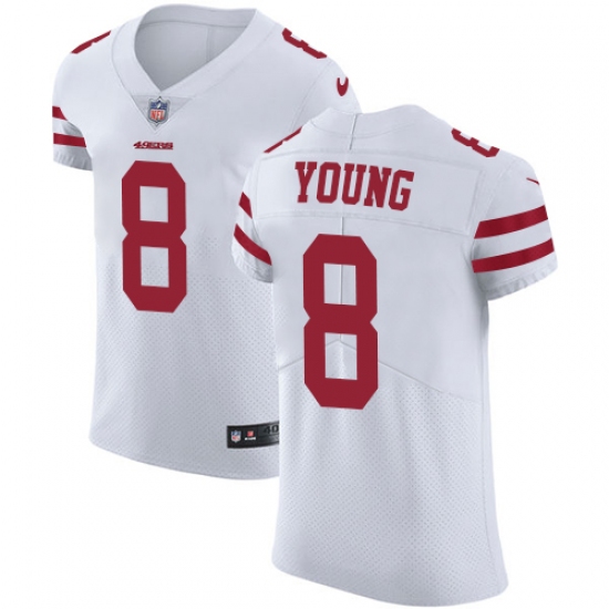 Men's Nike San Francisco 49ers #8 Steve Young White Vapor Untouchable Elite Player NFL Jersey - Ujersey