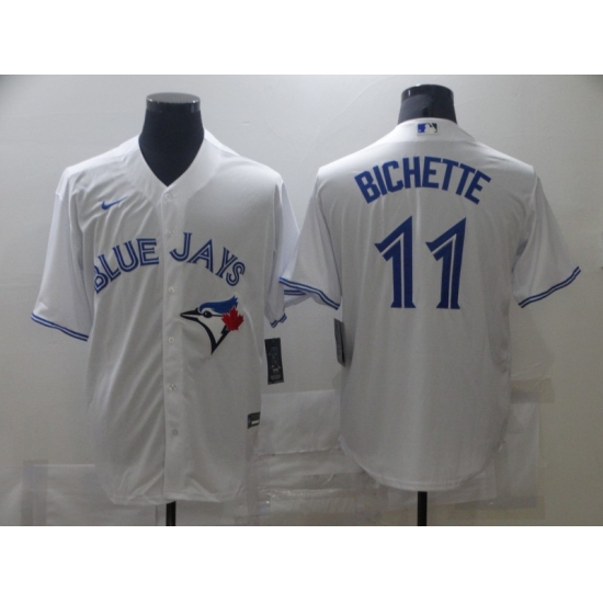 Men's Nike Toronto Blue Jays #11 Bo Bichette White Royal Alternate Stitched Baseball Jersey - Ujersey