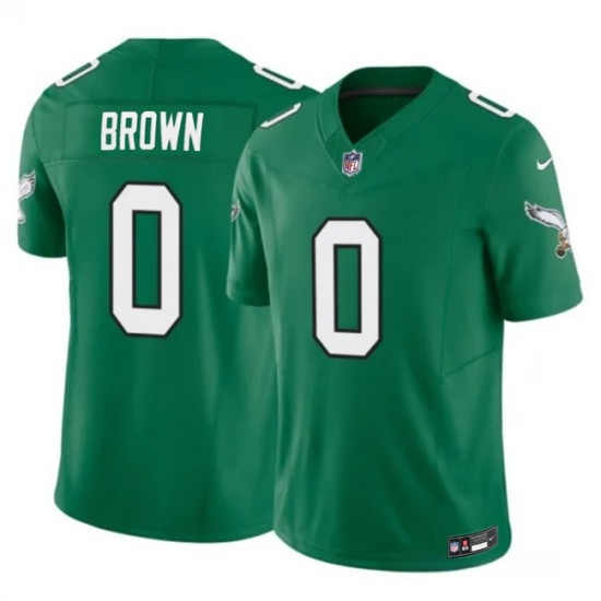 Men's Philadelphia Eagles #0 Hollywood Brown Kelly Green 2026 F.U.S.E. Throwback Vapor Untouchable Limited Stitched Football Jersey - Ujersey