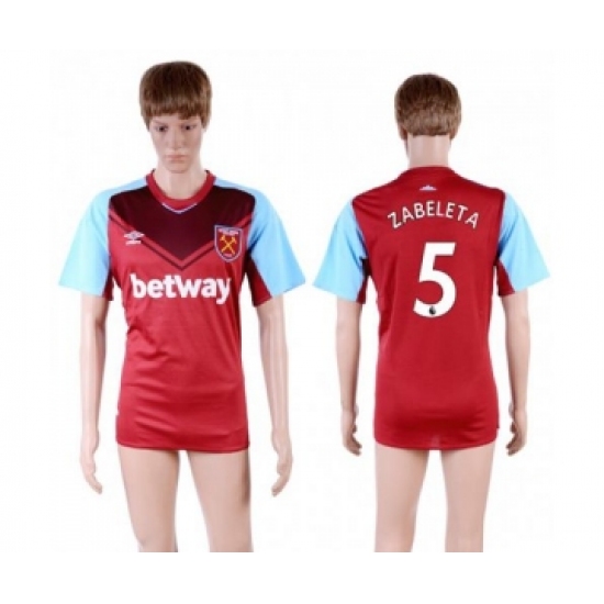 West Ham United #5 Zabeleta Home Soccer Club Jersey