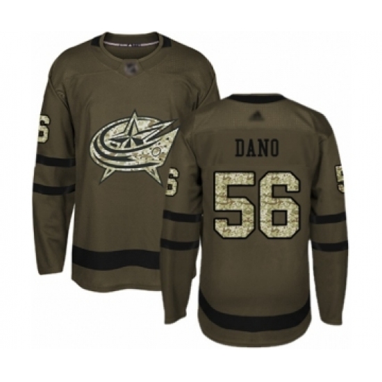 Men's Columbus Blue Jackets #56 Marko Dano Authentic Green Salute to Service Hockey Jersey - Ujersey