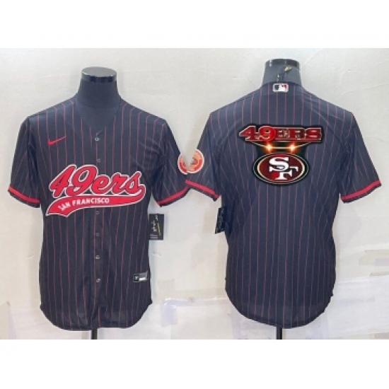 Men's San Francisco 49ers Black Cool Base Stitched Baseball Jersey - Ujersey