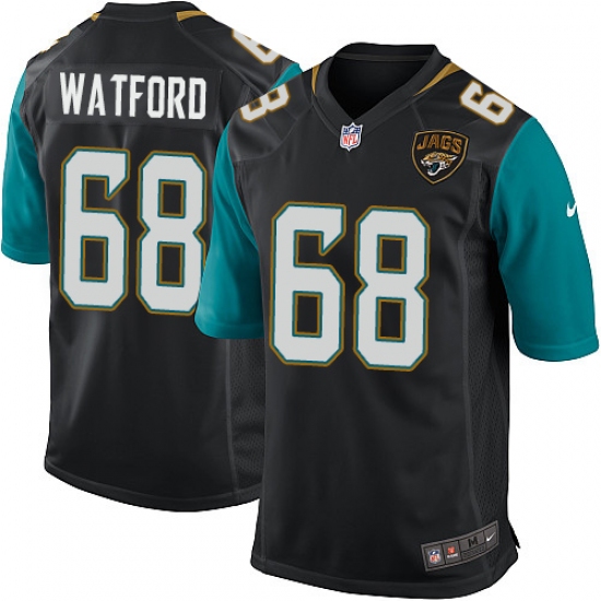 Men's Nike Jacksonville Jaguars #68 Earl Watford Game Black Alternate NFL Jersey