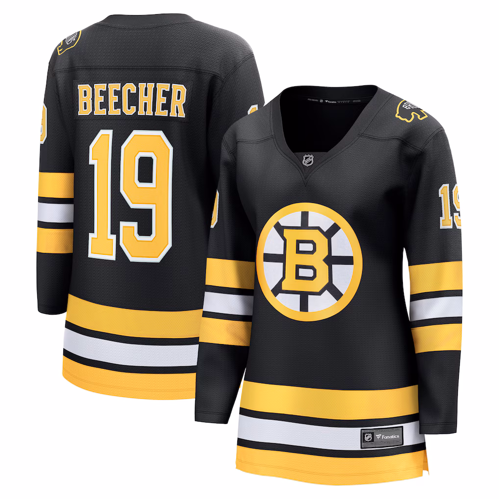 Women's Boston Bruins John Beecher Fanatics Black Home Breakaway Player Jersey - ujerseystore