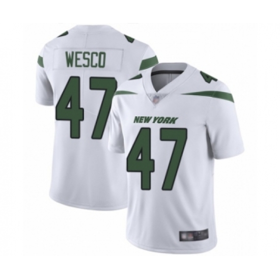 Men's New York Jets #47 Trevon Wesco White Vapor Untouchable Limited Player Football Jersey - Ujersey