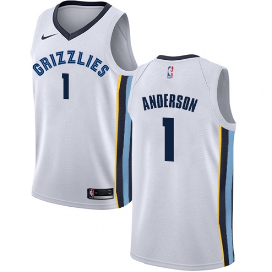 Men's Nike Memphis Grizzlies #1 Kyle Anderson Swingman White NBA Jersey - Association Edition - Ujersey