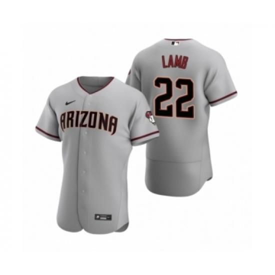 Men's Arizona Diamondbacks #22 Jake Lamb Nike Gray Authentic 2020 Road Jersey - Ujersey