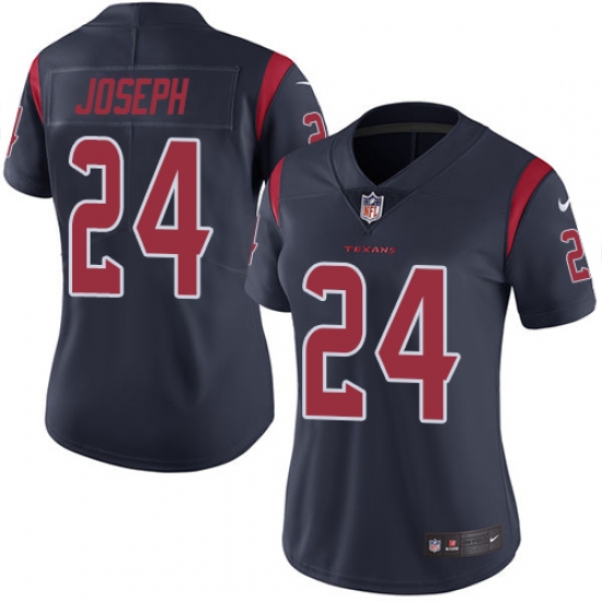 Women's Nike Houston Texans #24 Johnathan Joseph Limited Navy Blue Rush Vapor Untouchable NFL Jersey - Ujersey