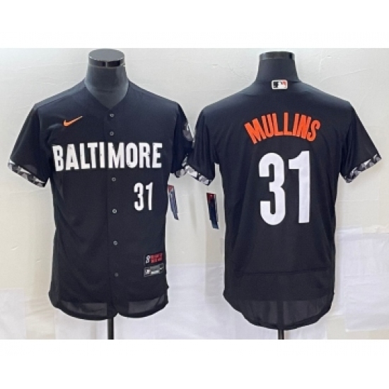 Men's Baltimore Orioles #31 Cedric Mullins Number Black 2023 City Connect Flex Base Stitched Jersey 1 - Ujersey