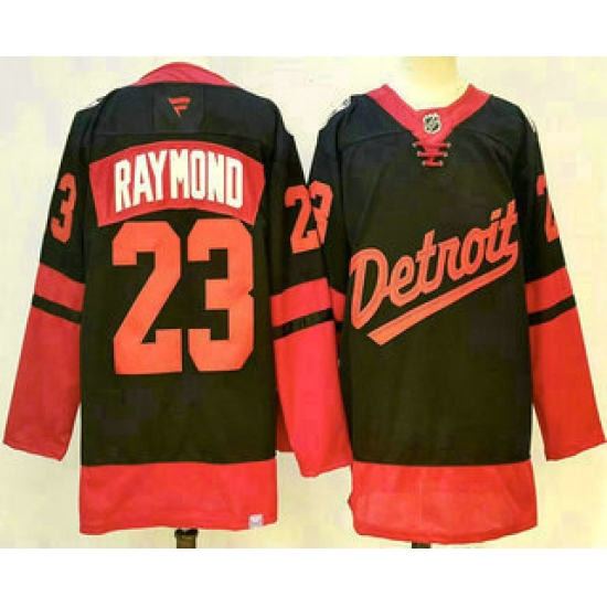 Men's Detroit Red Wings #23 Lucas Raymond Black 2025 Stadium Series Stitched Jersey - Ujersey