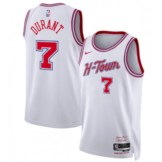 Men's Houston Rockets #7 Kevin Durant White 2025-26 City Edition Stitched Jersey