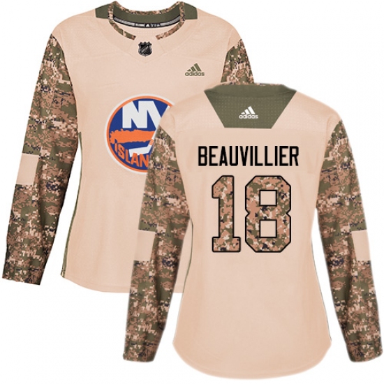 Women's Adidas New York Islanders #18 Anthony Beauvillier Authentic Camo Veterans Day Practice NHL Jersey - Ujersey