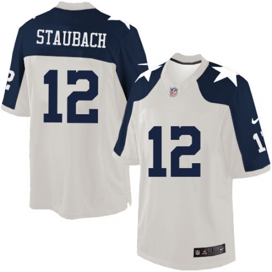 Men's Nike Dallas Cowboys #12 Roger Staubach Limited White Throwback Alternate NFL Jersey - Ujersey