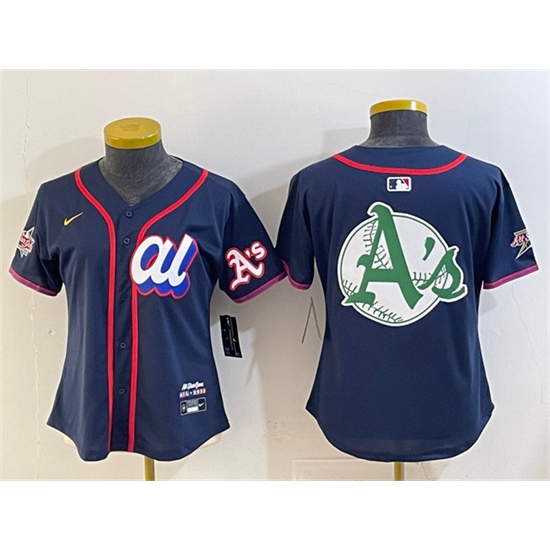 Women's American League Oakland Athletics Team Big Logo Navy 2025 All-Star Edition Limited Stitched Baseball Jersey(Run Small) - Ujersey