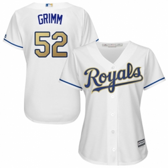 Women's Majestic Kansas City Royals #52 Justin Grimm Replica White Home Cool Base MLB Jersey - Ujersey