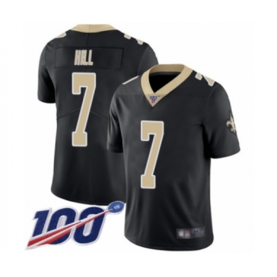 Men's New Orleans Saints #7 Taysom Hill Black Team Color Vapor Untouchable Limited Player 100th Season Football Jersey - Ujersey