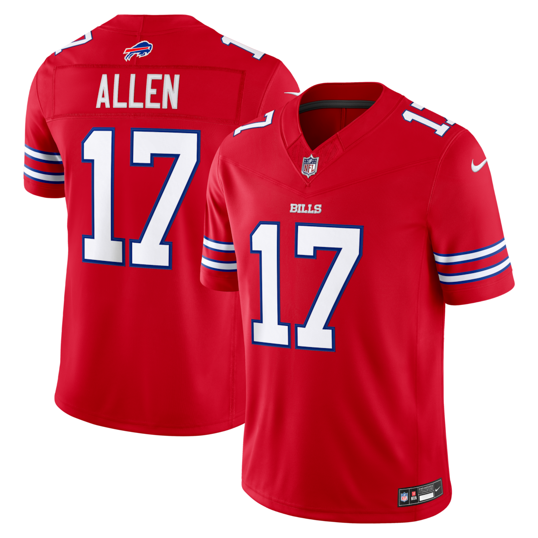 Men's Buffalo Bills Josh Allen Nike Red Alternate Vapor F.U.S.E. Stitched Limited Jersey