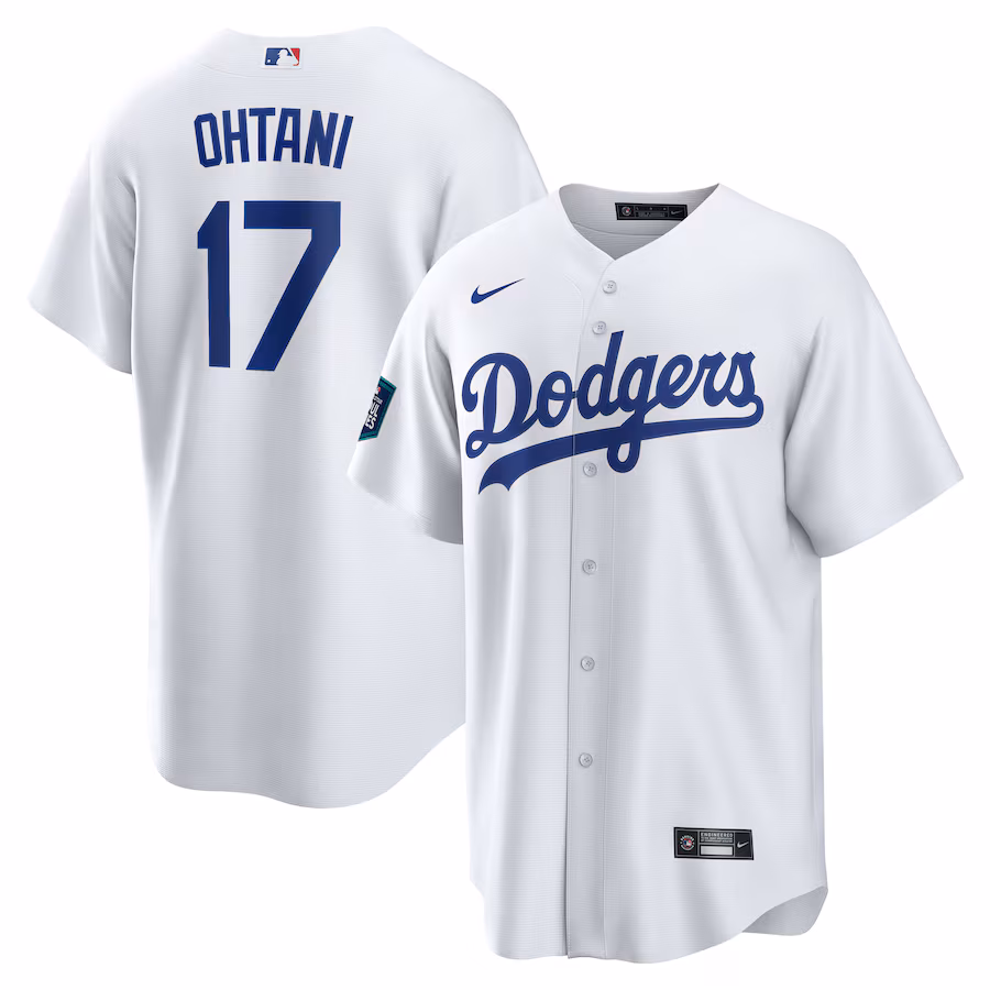 Men's Los Angeles Dodgers Shohei Ohtani Nike White 2024 MLB World Tour Seoul Series Home Replica Player Jersey - Ujersey NHL