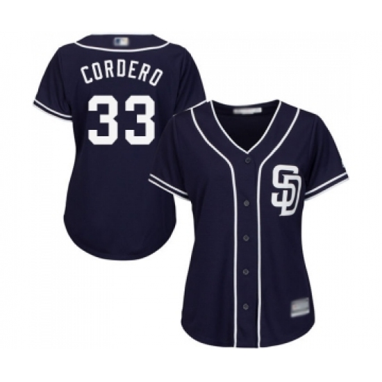 Women's San Diego Padres #33 Franchy Cordero Replica Navy Blue Alternate 1 Cool Base Baseball Jersey - Ujersey