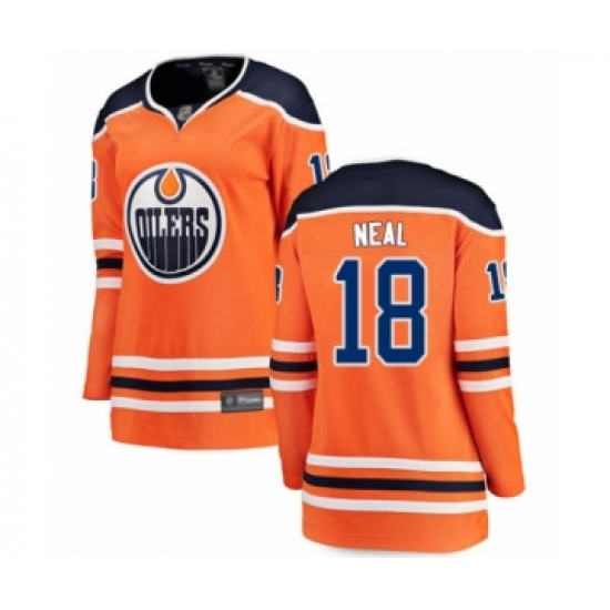 Women's Edmonton Oilers #18 James Neal Authentic Orange Home Fanatics Branded Breakaway Hockey Jersey - Ujersey