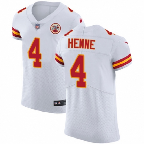 Men's Nike Kansas City Chiefs #4 Chad Henne White Vapor Untouchable Elite Player NFL Jersey - Ujersey