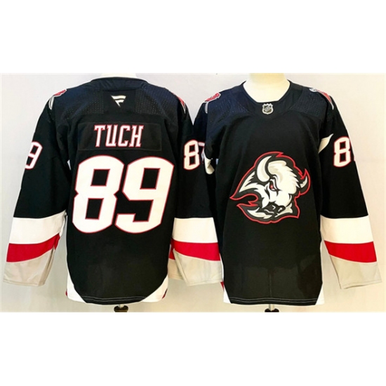 Men's Buffalo Sabres #89 Alex Tuch Black 2024-25 Alternate Stitched Hockey Jersey - Ujersey