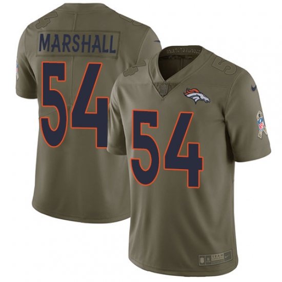 Men's Nike Denver Broncos #54 Brandon Marshall Limited Olive 2017 Salute to Service NFL Jersey - Ujersey