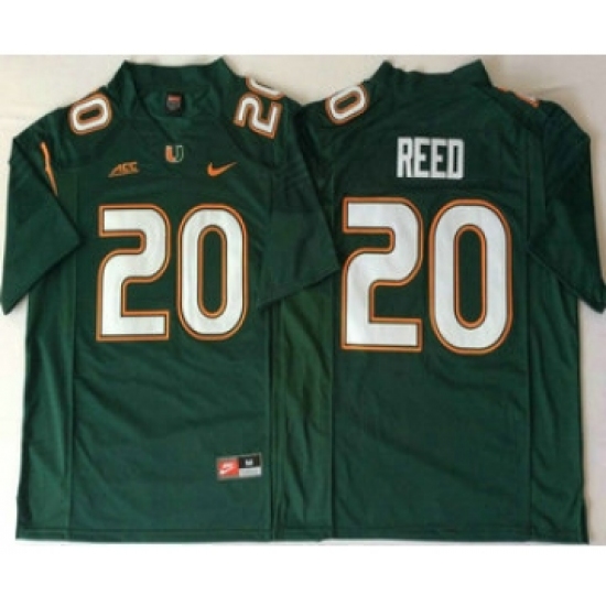 Men's Miami Hurricanes #20 Ed Reed Green Stitched NCAA Nike College Football Jersey - Ujersey