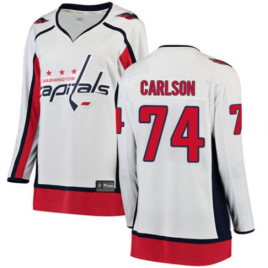Women's Washington Capitals #74 John Carlson Fanatics Branded White Away Breakaway NHL Jersey - Ujersey