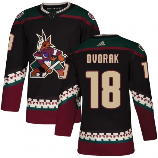 Men's Adidas Arizona Coyotes #18 Christian Dvorak Authentic Black Alternate NHL Jersey - Ujersey
