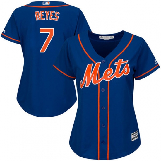 Women's Majestic New York Mets #7 Jose Reyes Authentic Royal Blue Alternate Home Cool Base MLB Jersey - Ujersey