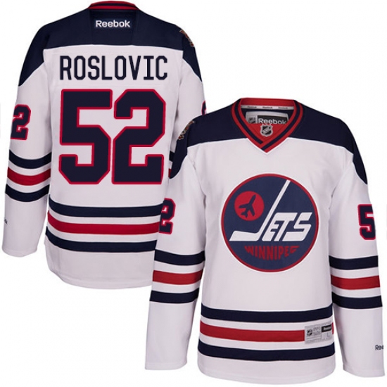 Men's Reebok Winnipeg Jets #52 Jack Roslovic Premier White 2016 Heritage Classic NHL Jersey - Ujersey