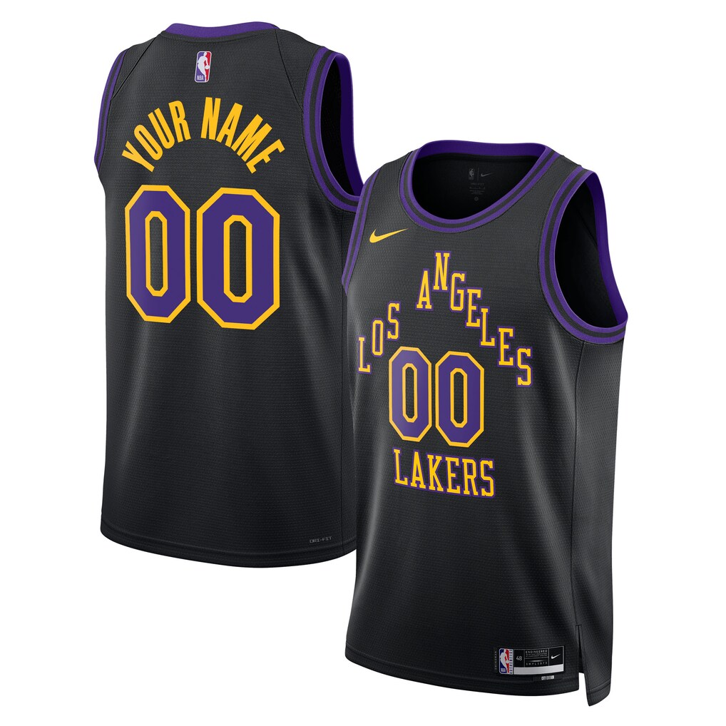 Unisex Los Angeles Lakers Nike Black 2025/26 City Edition Swingman Custom Jersey - Ujersey NFL Shop