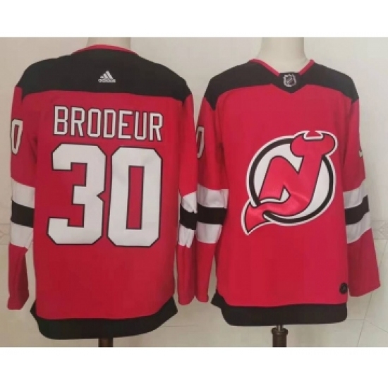 Men's New Jersey Devils #30 Martin Brodeur Red Authentic Jersey - Ujersey