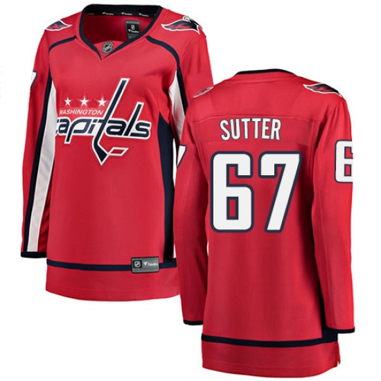 Women's Washington Capitals #67 Riley Sutter Fanatics Branded Red Home Breakaway NHL Jersey - Ujersey
