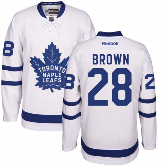 Youth Reebok Toronto Maple Leafs #28 Connor Brown Authentic White Away NHL Jersey - Ujersey
