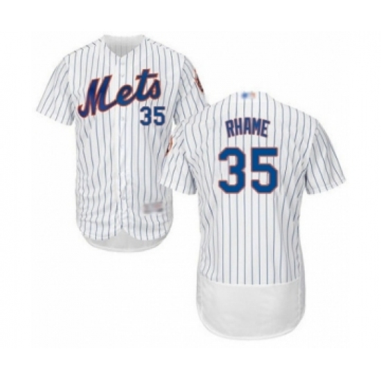 Men's New York Mets #35 Jacob Rhame White Home Flex Base Authentic Collection Baseball Player Jersey - Ujersey