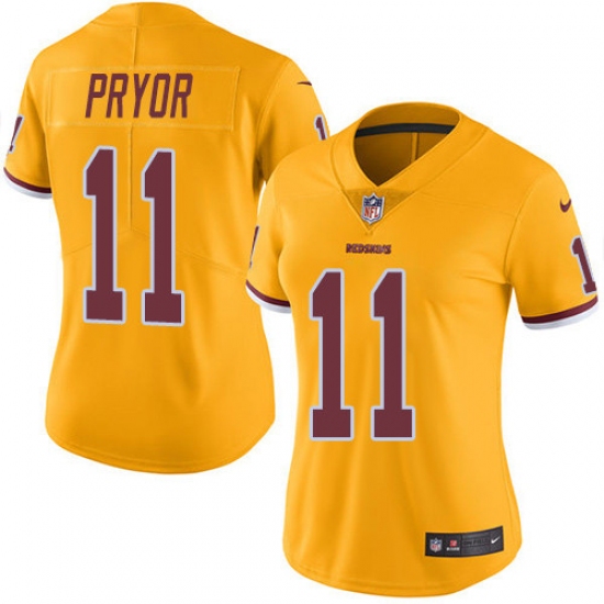 Women's Nike Washington Redskins #11 Terrelle Pryor Limited Gold Rush Vapor Untouchable NFL Jersey