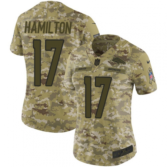Women's Nike Denver Broncos #17 DaeSean Hamilton Limited Camo 2018 Salute to Service NFL Jersey - Ujersey