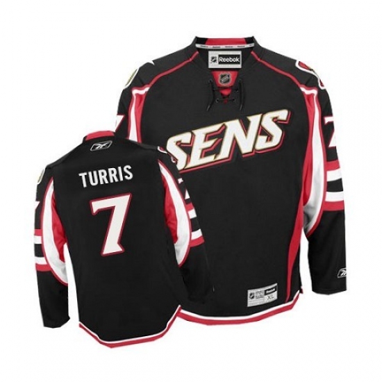 Youth Reebok Ottawa Senators #7 Kyle Turris Authentic Black Third NHL Jersey - Ujersey