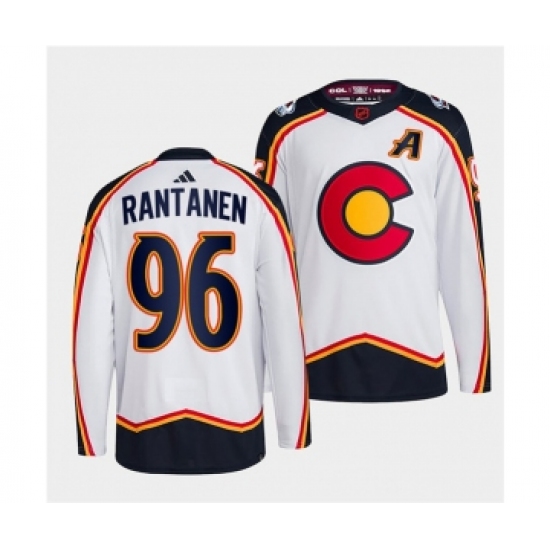 Men's Colorado Avalanche #96 Mikko Rantanen White 2022-23 Reverse Retro Stitched Jersey - Ujersey
