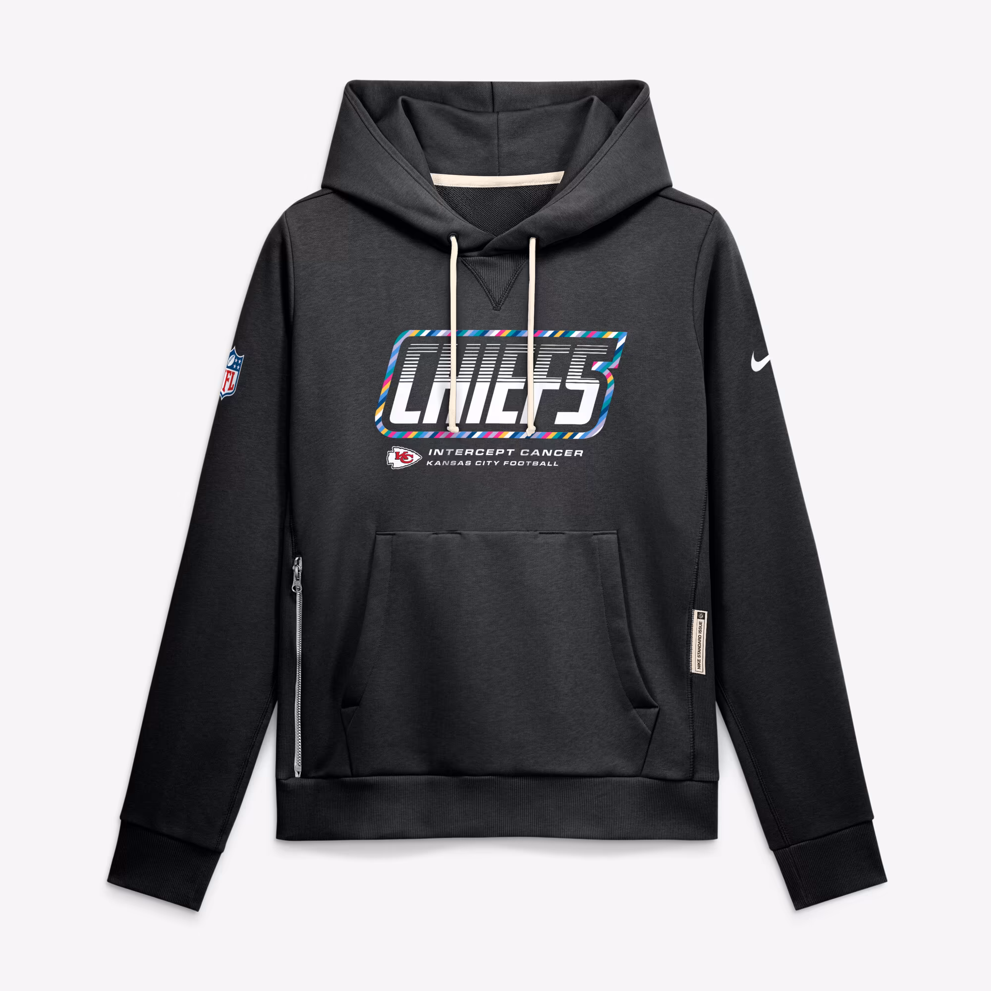 Women's Kansas City Chiefs  Nike Black 2026 NFL Crucial Catch Sideline Standard Issue Dri-FIT Pullover Hoodie - Ujersey