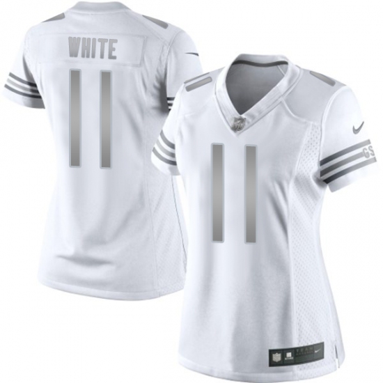Women's Nike Chicago Bears #11 Kevin White Limited White Platinum NFL Jersey - Ujersey