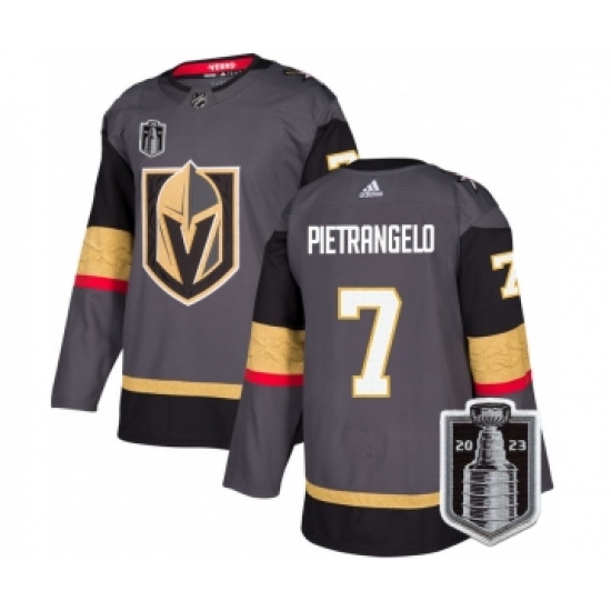 Men's Vegas Golden Knights #7 Alex Pietrangelo Gray 2023 Stanley Cup Final Stitched Jersey - Ujersey