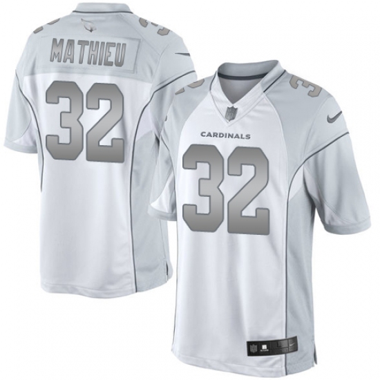 Men's Nike Arizona Cardinals #32 Tyrann Mathieu Limited White Platinum NFL Jersey - Ujersey