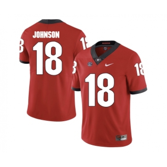 Georgia Bulldogs 18 Netori Johnson Red College Football Jersey - Ujersey
