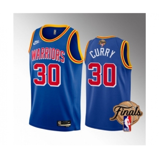 Men's Golden State Warriors #30 Stephen Curry 2022 Royal NBA Finals Stitched Jersey - Ujersey