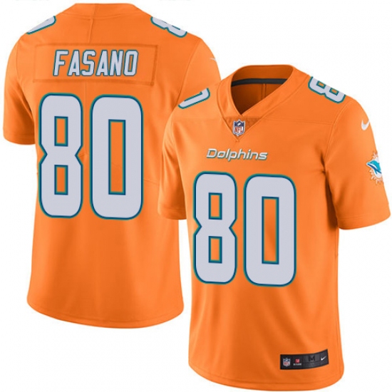 Men's Nike Miami Dolphins #80 Anthony Fasano Limited Orange Rush Vapor Untouchable NFL Jersey - Ujersey